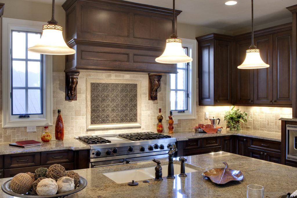 Kitchen design enhancement with under cabinet lighting 